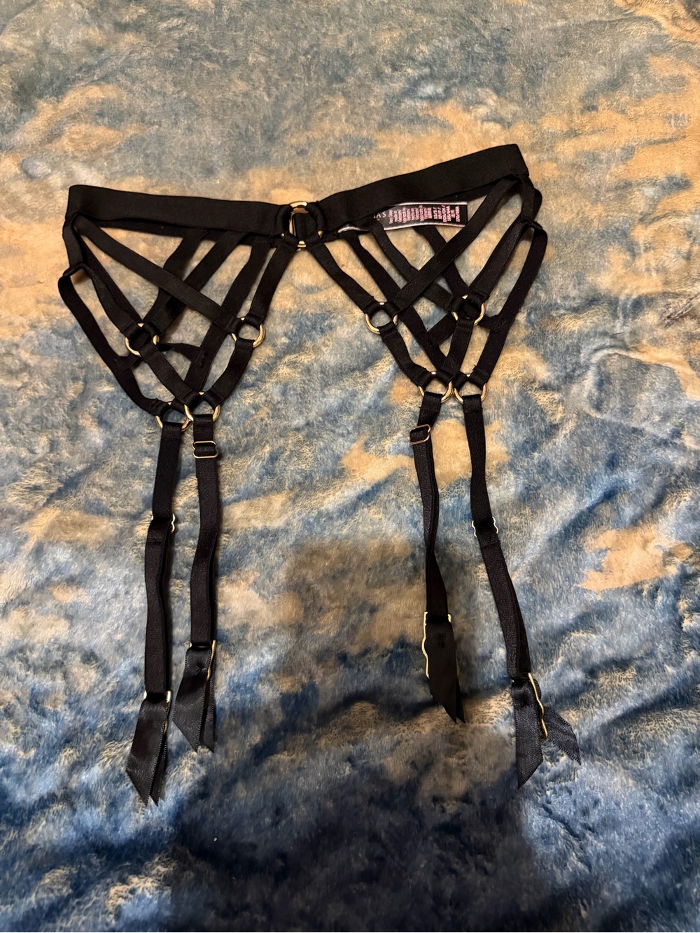 Victoria's Secret Black Strappy Garter Belt